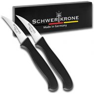 [아마존베스트]Schwertkrone Set of Straight or Curved Sharp Kitchen Knives / Vegetable Knives / Peeling Knives / All Purpose Knives, 7.5 cm German Stainless Steel Blades with Moulded Handles, Thi