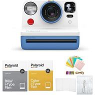 Polaroid Originals Now Viewfinder i-Type Instant Camera Blue Bundle w/Color & B&W Instant Film & Polaroid Accessory Kit (4 Items)