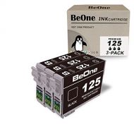BeOne Remanufactured Ink Cartridge Replacement for Epson 125 T125 Black 3-Pack to Use with Workforce 520 320 323 325 Stylus NX420 NX230 NX125 NX127 NX130 NX530 NX625 Printer