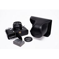 TP Original Handmade Genuine Real Leather Full Camera Case Bag Cover for Olympus Pen-F Pen F Bottom Open Black Color