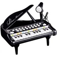 [아마존베스트]Love&Mini Toy Piano for Kids - Birthday Gift for 3 4 5 Year Old - Educational Piano Musical Instrument Toys - Black Keyboard for Child with Built-in Microphone 24 Keys