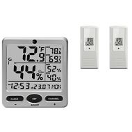 Ambient Weather WS-08-X2 Wireless Indoor/Outdoor 8-Channel Thermo-Hygrometer with Daily Min/Max Display with Two Remote Sensors