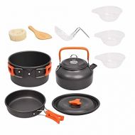 UXZDX CUJUX Camping Cookware Kit Outdoor Aluminum Cooking Set Water Kettle Pan Pot Travelling Hiking Picnic BBQ Tableware Equipment (Color : B)