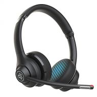 JLab Go Work Wireless On Ear Headphones with Boom Mic Bluetooth or Wired Office Headset Multipoint Connect 45+ Hours Playtime Clear Calls and Video Calls Using Your Computer or Mob