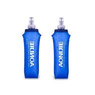 AONIJIE 2PCS Foldable TPU Hydration Water Bottle Soft Flask for Running Camping Hiking Bicycle (500ML)