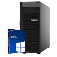 Lenovo ThinkSystem ST250 Tower Server Bundle Including Windows Server 2019, Intel Xeon 3.3GHz CPU, 64GB DDR4 2666MHz RAM, 16TB HDD Storage, JBOD RAID