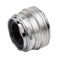 Pergear 25mm F1.8 Manual Focus Fixed Lens for Fujifilm Fuji Cameras X-A1 X-A10 X-A2 X-A3 A-at X-M1 XM2 X-T1 X-T3 X-T10 X-T2 X-T20 X-T30 X-Pro1 X-Pro2 X-E1 X-E2 E-E2s X-E3 (Sliver)