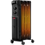 COSTWAY Oil Filled Radiator Heater, 1500W Portable Space Heater with 3 Heating Mode, Adjustable Thermostat, Tip-Over and Overheat Protection, Electric Heater for Home Office Indoor