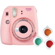 [아마존베스트]Fujifilm Instax Mini 9 Clear Pink with 3 Colour Lenses