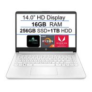 2021 Newest HP 14 HD Laptop Computer, AMD Ryzen 3 3250U up to 3.5GHz (Beat i5-7200U), 16GB DDR4 RAM, 256GB SSD+1TB HDD, WiFi, Bluetooth, HDMI, Webcam, Windows 10 S, AllyFlex MP, On