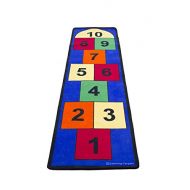 Childrens Factory Learning Carpets Jumbo Large Hopscotch Rug, Indoor/Outdoor Play Equipment, 118x31 Carpet for Kids, Classroom Furniture for Daycare/Preschool/Playroom