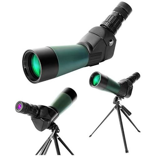  [아마존베스트]Aomekie BAK4 Spotting Scope with Tripod and Sun Visor 20-60 x 60 Waterproof Spotting Scope for Sports Shooters Hunting Bird Watching