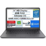2020 HP Chromebook 14-inch Laptop Computer for Online Class/Remote Work, Intel Celeron N3350, 4 GB RAM, 160GB Space(32 GB eMMC+128GB MemoryCard), Chrome OS, WiFi, Bluetooth, 10 Hrs