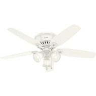 Hunter Fan Company Indoor 53326 52 Builder Low Profile Ceiling Fan with Light, Snow White Finish