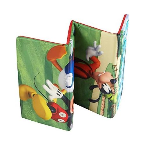  [아마존베스트]Idea Nuova Disney Mickey Mouse Kids Accordion Folding Portable Nap Mat, 44 Lx19 W