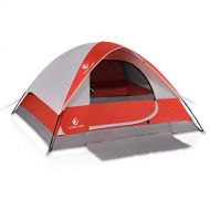Camping World 8 x 7 3-4 Person Dome Tent for Camping Hiking fits Family - Lightweight Orange