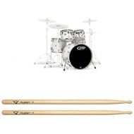 PDP By DW 5-Piece Concept Maple Shell Pack with Chrome Hardware Pearlescent White with Drum Sticks, Pair