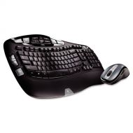 Logitech Wireless Desktop Wave Keyboard and Mouse Combo, 6ft Range, USB, Black