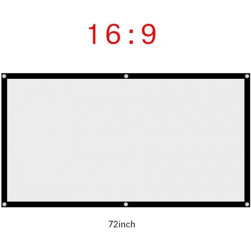  Fosa 72Inch Video Projection Screen, 72 16:9 HD Anti-Crease Portable Foldable White Projector Screen 4:3 No Crease Movie Projection Screen for Outdoor Indoor Home Theater