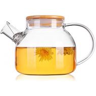 TAMUME Glas Wasserkrug und Glas Teetasse Set (1.3L Krug und Tasse)