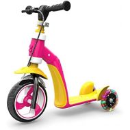 Kinder Roller Dreiradscooter Scooter Can Ride Gleiten Dreirad Kleinkind Multi-Funktions-Flash FANJIANI (Farbe : Yellow pink)