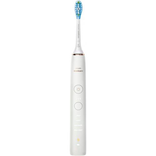 필립스 Philips Sonicare DiamondClean 9000 Electric Toothbrush Double Pack HX9914/55 2 Sonic Toothbrushes with 4 Cleaning Programs, Timer and Charging Glass, New Generation, White + Whit