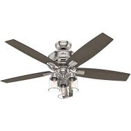 [아마존베스트]HUNTER 54190 Bennett Indoor Ceiling Fan with LED Light and Remote Control, 52, Brushed Nickel