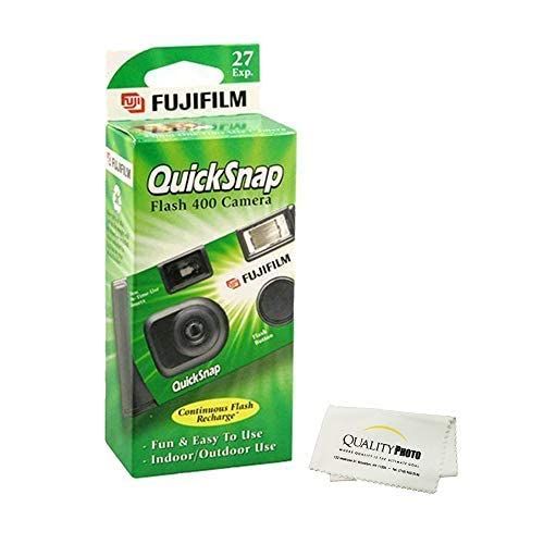 후지필름 Fujifilm QuickSnap Flash 400 Disposable 35mm Camera (1 Pack) Bonus Hand Strap + Quality Photo Microfiber Cloth