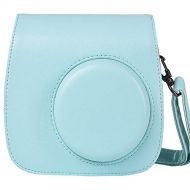 Protective & Portable Case Compatible with fujifilm instax Mini 11/9/8/8+ Instant Film Camera with Accessory Pocket and Adjustable Strap - Ice Blue by SAIKA