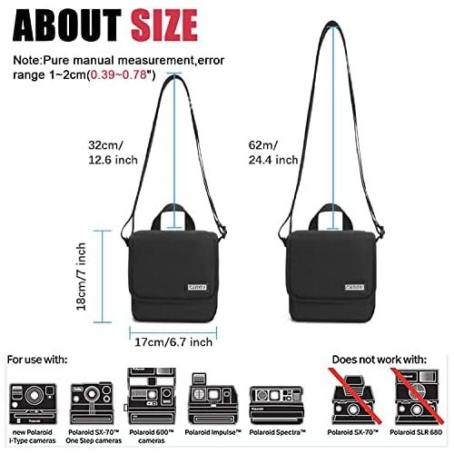  Cwatcun Carrying Camera Bag for Polaroid Box Camera,Camera Bag Case Compatible with Polaroid Originals OneStep+, Onestep 2, Now I-Type Instant, Polaroid 600 Film Camera.