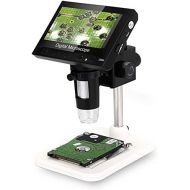 [아마존베스트]WADEO LCD Digital Microscope, 4.3 Inch 720P HD 1000X Magnification Zoom Rechargeable Battery Endoscope with 8 LEDs for Repair, Rechargeable Battery, Microscope Children Compatible