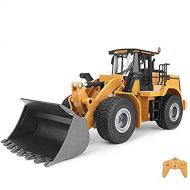 DFERGX Remote Control Bulldozer Toy Truck, 1/24 Scale RC Metal Rc Front Loader 4WD Construction Vehicles for Boys Girls Kids with Rechargeable Battery