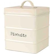 Home Basics Biscuits Tin Canister, One Size, Ivory/Copper