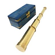[아마존베스트]CollectiblesBuy Nautical Handheld Solid Brass Telescope Blue Wooden Box Pirate Spyglass Sailor Scope Antique