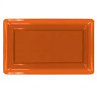 Party Essentials N121855 Heavy Duty Brights Plastic Rectangular Tray, 12 Length x 18 Width, Neon Orange (Case of 6): Kitchen & Dining