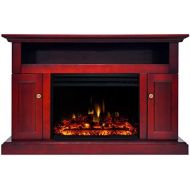 CAMBRIDGE Sorrento Heater with 47-in. Cherry TV Stand, Enhanced Log Display, Multi-Color Flames and a Remote Control, CAM5021-2CHRLG3 Electric Fireplace