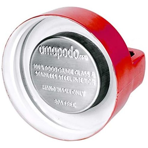  Deckel Zusatz Ersatzdeckel Verschluss - Passt fuer amapodo Teekanne Trinkflasche Teeflasche aus Glas mit 400ml