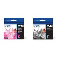 Epson T312XL320 Claria Photo HD Magenta High Capacity Cartridge Ink & T314XL Claria Photo HD Ink - Gray (T314XL Gray)