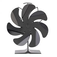 Mona43Henry Fireplace Fan, 6 Blade Efficient Rust Proof Aluminum Heat Resistant Wood Stove Fan with Overheating Protection, Circulating Warm Air Energy Saving Silent Fans for Speci
