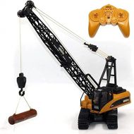 SXDYJ RC Truck Crawler Tower Crane Hoist Dragline Die-cast Model Lifiting Cable Remote Control Excavator Tractor Digging Engineering Toy
