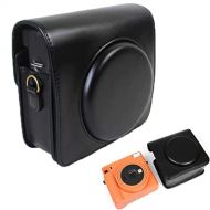 PCTC SQ1 Camera Protective Case for Fujifilm Instax Square SQ1 Instant Camera - Premium PU Leather Camera Case Bag with Removable Adjustable Strap. (Black)
