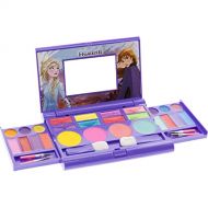 Disney Frozen 2 Townley Girl Cosmetic Compact Set with Mirror 14 lip glosses, 4 Body Shines, 6 Brushes Colorful Portable Foldable Washable Make Up Beauty Kit Box Set for Girls Ki