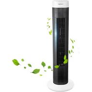 [아마존베스트]Aigostar Tower fan, bladeless fan, bedroom floor fan, quiet column fan, 76 cm high, 45 watts, 85° oscillation, 3 speed levels, timer, black and white.