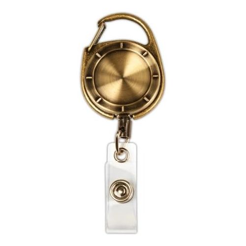  Cosco MyID Carabiner Reel for ID Badge Holders, Key Cards and ID Cards, Brass Style (075010)