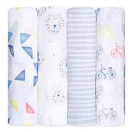 Aden + anais aden + anais Swaddle Blanket | Boutique Muslin Blankets for Girls & Boys | Baby Receiving Swaddles | Ideal Newborn & Infant Swaddling Set | Perfect Shower Gifts, 4 Pack, Leader of