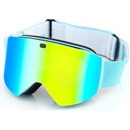 WSSBK Ski Goggles with Magnetic Double Layer Polarized Lens Skiing Anti-Fog UV400 Snowboard Goggles Men Women Ski Glasses Eyewear (Color : D)