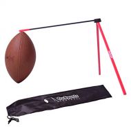 GoSports Football Kicking Tee, Metal Place Kicking Stand for Field Goal Kicks - Portable Holder Compatible with All Football Sizes, Red