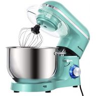 Aucma Stand Mixer,6.5-QT 660W 6-Speed Tilt-Head Food Mixer, Kitchen Electric Mixer with Dough Hook, Wire Whip & Beater (6.5QT, Blue)