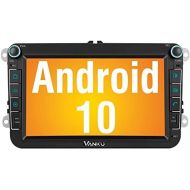 [아마존베스트]Vanku Android 10 car radio for VW radio with navigation system, 16 GB European maps, built-in DAB + module, supports Bluetooth 5.0, WiFi, 4G, Android, car, USB, MicroSD, 8 inch scr