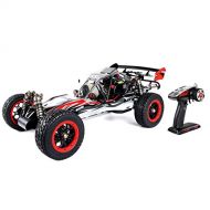 UJIKHSD 1/5 Scale Gasoline-Powered 4WD High-Speed Racing Car Silent Double Exhaust Pipe All-Terrain RC Desert Off-Road Vehicle Adult Hobby Remote Control 45CC High Configuration Ve